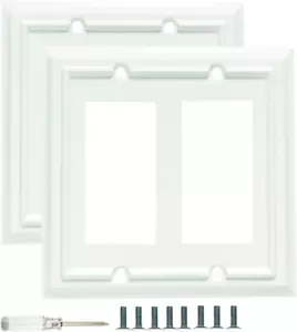 Wall Plates, Outlet Covers,Light Switch Plates, Double Decorator Receptacle Swi - Picture 1 of 12