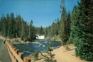 Wyoming Lewis River Falls Yellowstone National Park WY Postcard - Picture 1 of 2