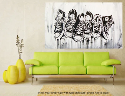Art Painting Original Modern Print  street art all stars converse COA Australia - Image 1 of 4