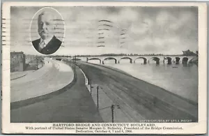 HARTFORD CT BRIDGE & CONNECTICUT BOULEVARD ANTIKE POSTKARTE - Bild 1 von 2