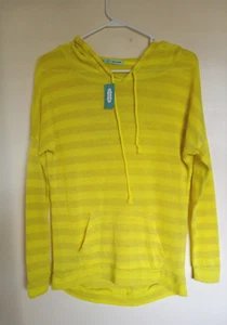 Maurices Womens Size S Striped Bright Yellow Long Sleeve Hoodie NEW - Picture 1 of 3