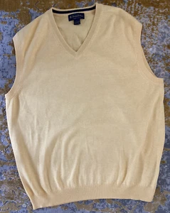 Chaleco Suéter Clásico Brooks Brothers Para Hombre Supima Algodón Cuello en V GRANDE Amarillo - Imagen 1 de 6