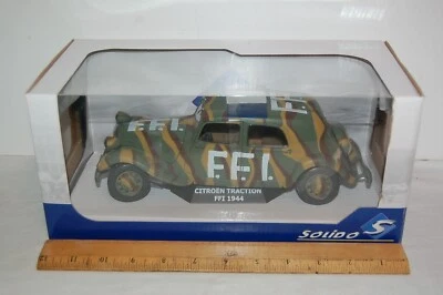 SOLIDO CITROEN TRACTION, F.F.I. 1944, 1:18 SCALE, WWII FRENCH RESISTANCE PAINT - Image 1 of 4