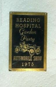1975 READING HOSPITAL GARDEN PARTY AUTOMOBILE SHOW Car Club Plaque