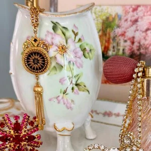 Collana pendente vintage LJM gioielli laurentiani nero e oro - Foto 1 di 6