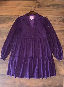 VESTIDO LILLY PULITZER XS Ojales CHERRY GANACHE WINONA Columpio Dobladillo Vieira en Niveles - Imagen 1 de 9