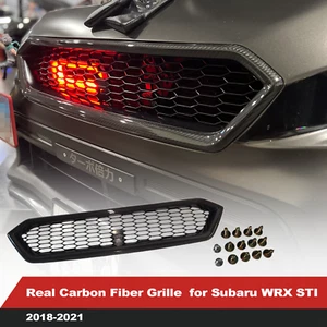 Replacement Upper Front Bumper Grille ABS CF Frame for WRX STI 2018-2021 - Picture 1 of 9