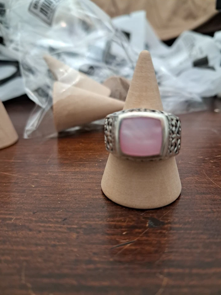 Anello VINTAGE Donna In Argento 925 Con Quarzo Rosa - Immagine 1 di 4