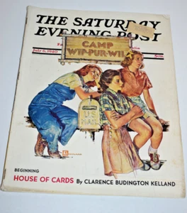July 6, 1940 Saturday Evening Post Magazine - Girls Waiting for Mail Cover - Imagen 1 de 4