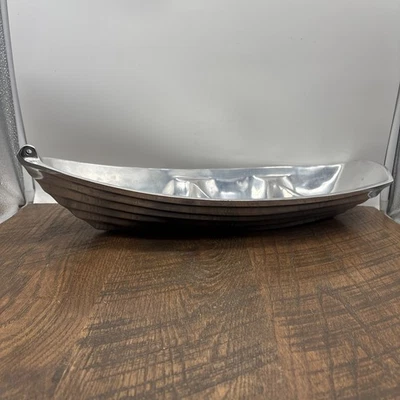 IHI Dory Boat Server 3 secciones aluminio fundido en arena 20” cuenco para servir hecho en India Foto 1 de 4