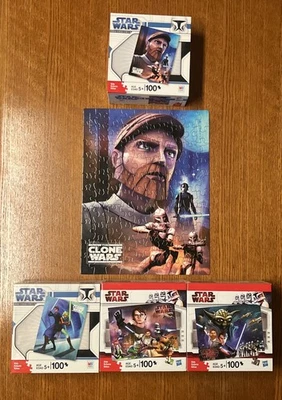 Lote de 4 rompecabezas de 100 piezas Star Wars Clone Wars. 3 están nuevos en caja, 1 está abierto Foto 1 de 4