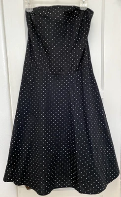 Forever 21 Dress Womens Medium Polka Dot Strapless Fit Flare Retro Tulle USA - Image 1 of 4