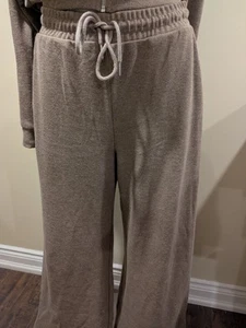 Zara Lounge Pants Beige Taupe Wide Leg Women’s Size S Elastic Drawstring Pockets - Bild 1 von 9