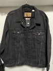 NEW Levi Premium Black Denim Trucker Jean Jacket  Men XL Relaxed Fit 100% COTTON