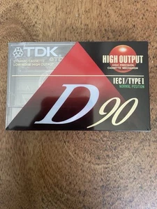 TDK D90 Blank Cassette Tapes NEW UNOPENED High Output IEC/Type1 90min - Picture 1 of 1