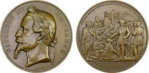 FRANCE Napoleon III visit ALGERIA Magrib Islam Muslib Arab 1865 RARE AE medal - Picture 1 of 5