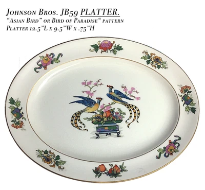 Johnson Bros JB59 Pareek Platter. Asian Birds - Image 1 of 3