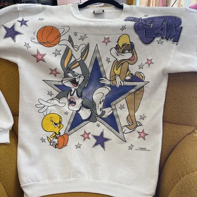 SUDADERA VINTAGE Warner Bros SPACE JAM BUNNY LOLA 1996 JUVENIL TALLA XL Foto 1 de 4