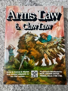 Rolemaster Arms Law Claw RPG Book ICE 1984 RM1100 Vintage Fantasy Game Retro - Picture 1 of 2