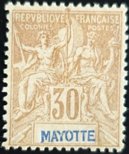 TIMBRE des COLONIES FRANÇAISES - MAYOTTE N°9 NEUF * MH - Imagen 1 de 2