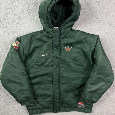 Minnesota Wild NHL Hockey Chaqueta Abrigo Verde Nike Niños Jóvenes M Foto 1 de 4