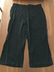 W LANE BNWT Shimmery Black Elastic Waist Wide Leg Casual Comfy Loose Pants 20 - Picture 1 of 4