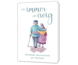 Hochzeitskarte immer und ewig, edle Glückwunschkarte Hochzeit, Hochzeitsgeschenk - Bild 1 von 6