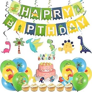 Dinosaur Birthday Party Decorations Cake Topper Banner Balloons Dinosaur Party