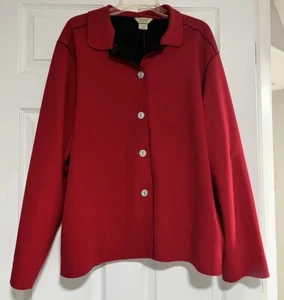 VINTAGE Teddi Pea Coat Womens Extra Large Red 1950’s Inspired Classy Elegant - Picture 1 of 6