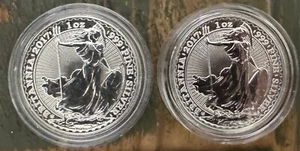 Lot 2 x 2017 20th Anniversary Trident Privy Silver Britannia £2 Coin .999 - Picture 1 of 3