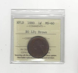 1880  RO LD  ICCS Graded Newfoundland, ¢1 **MS-60** - Picture 1 of 2