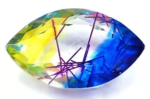 103.35 CT Marquise Cut BI Color Rutilated Quartz EGL Certified Loose Gems 5JRW - Picture 1 of 7