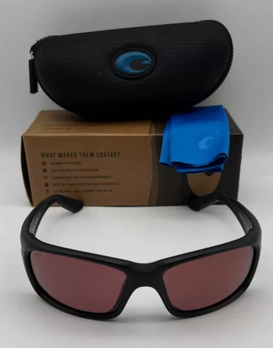 NEW Costa Del Mar JOSE PRO Polarized Sunglasses Matte Black/ Rose Glass 580G - Image 1 of 1