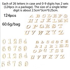 124pcs/set Mixed Wooden Letters Alphabet Wedding Decoration DIY Crafts Numbers