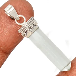 Natural Crystal Point 925 Sterling Silver Pendant Jewelry CP22522 - Picture 1 of 1