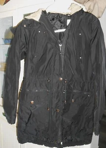 Laundry Shelli Segal Fleece lined Hooded Jacket Quilted Coat Zip/Snap Small - Picture 1 of 9