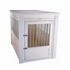 Wooden Dog Crate Table Decorative Pet Cage End Table Medium White Furniture New - Picture 1 of 8