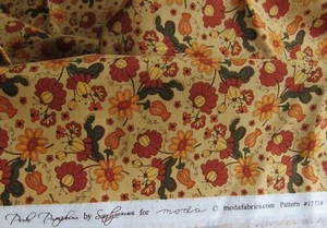 2 yds POSH PUMPKINS Sandy Gervais MODA Quilting Fabric #17734 NEW Autumn Fall - Picture 1 of 2