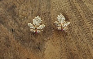 NEW EARRINGS CUTE LEAF STYLE EXCLUSIVE FASHION ANTIALLERGIC ROSE GOLD PLATED - Bild 1 von 2