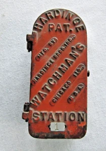 HARDINGE WATCHMAN'S STATION #1  Cast Iron, Chicago IL. USA ORIGINAL RED PAINT - Picture 1 of 11
