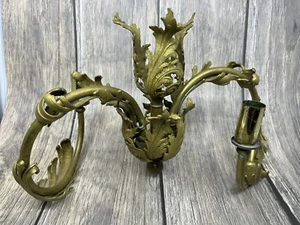 Antique Gilt Candelabra Hanging Chandelier Brass Rococo Style Hollywood Regency - Picture 1 of 20