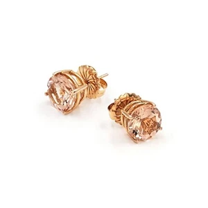 Aretes de morganita de oro rosa de 14 quilates - Imagen 1 de 2