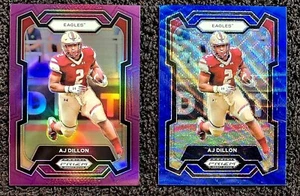 2024 Prizm DP AJ Dillon SP Lot /75 Purple /249 Blue Wave BC Eagles Packers #22 - Foto 1 di 8