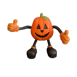 Vintage Halloween Fun World Plastic Pumpkin Bendable Toy - Picture 1 of 4