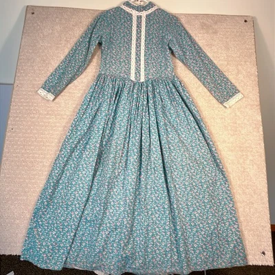Vestido Pradera Vintage Para Mujer Talla M/L Turquesa Floral Corsé Cottagecore Encaje Foto 1 de 4