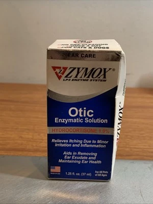 Otic Enzymatic Solution Dogs &Cats 1% Hydrocortisone Ear Itch Relief 1.25oz-2027 - Image 1 of 3