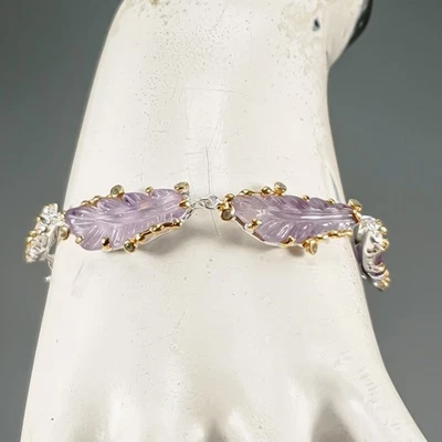 礼品首饰 天然紫水晶手链 925 纯银 8.5"/BR13805 — 第 1/4 张图片