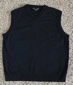 Hart Schaffner Marx Blue Sweater Vest Mens Extra Fine Merino Wool V Neck,sz XL. - Picture 1 of 4