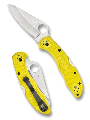 Spyderco Knives Salt 2 Lockback Yellow FRN H2 C88PYL2 Stainless Pocket Knife - Image 1 of 4