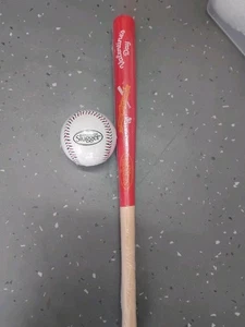 ST LOUIS CARDINALS BASE BALL BAT 16" LOUISVILLE SLUGGER And Ball - Picture 1 of 6